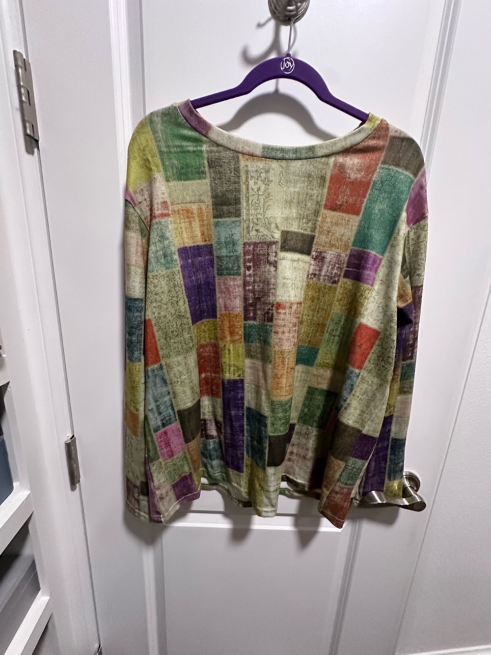 Patchwork Long-Sleeve Tee in Multi Color